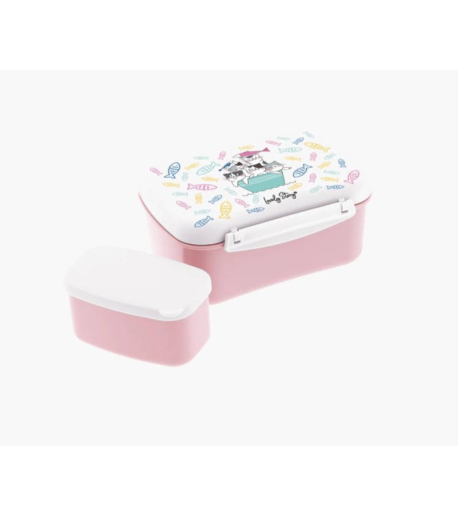 Caja almuerzo hermético - Pink Cats