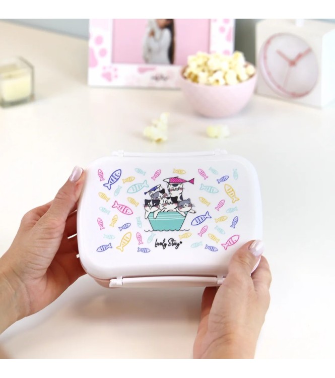 Caja almuerzo hermético - Pink Cats