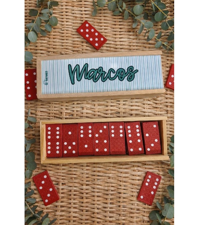 Dominoen estuche de madera
