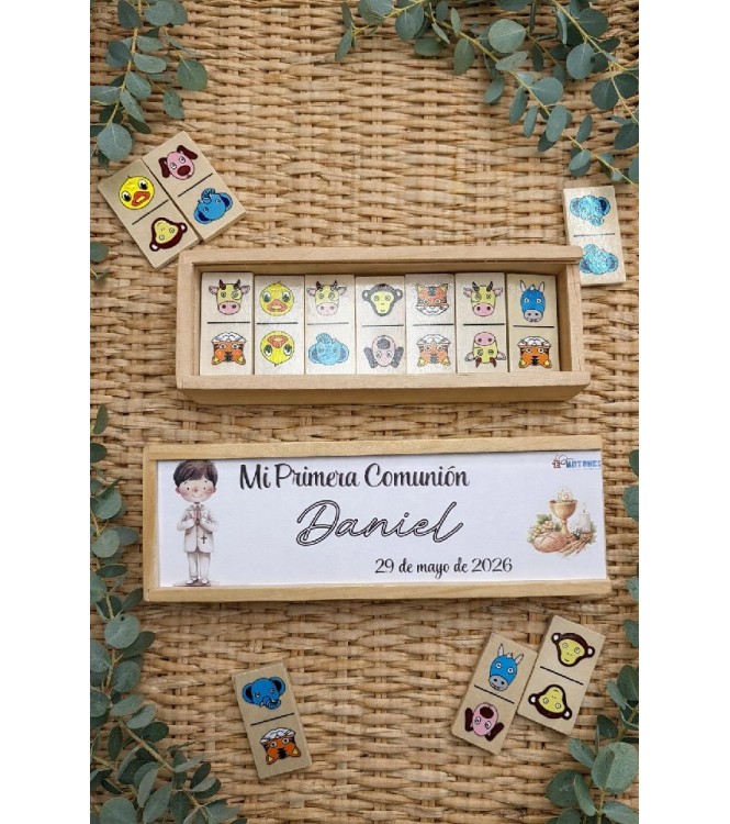 Domino de madera animales