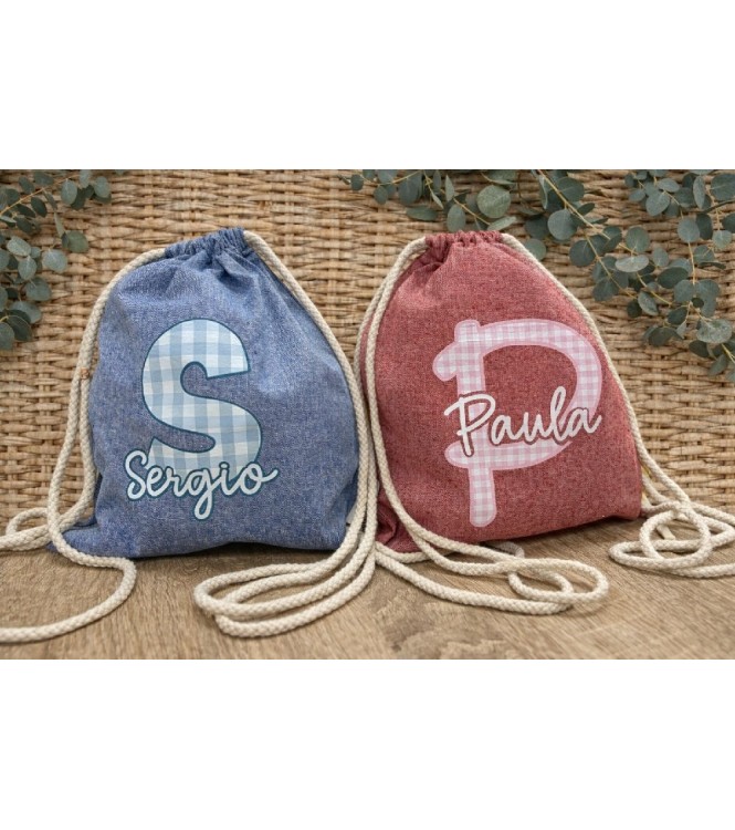 Mochila de cuerdas inicial con nombre