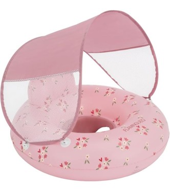 Asiento hinchable con toldo rosa