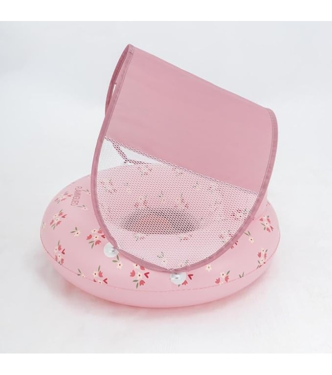Asiento hinchable con toldo rosa