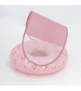 Asiento hinchable con toldo rosa
