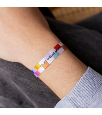 Pulsera Tela "Profes molas mucho"