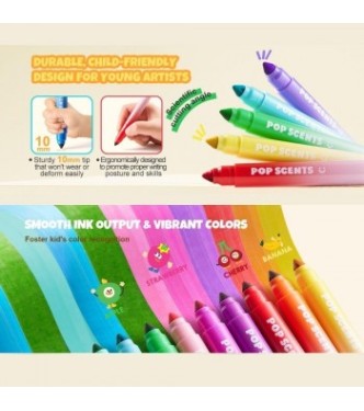 Rotuladores lavables perfumados (12 ud.)