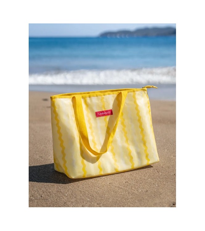 Bolso de playa amarillo Brunet
