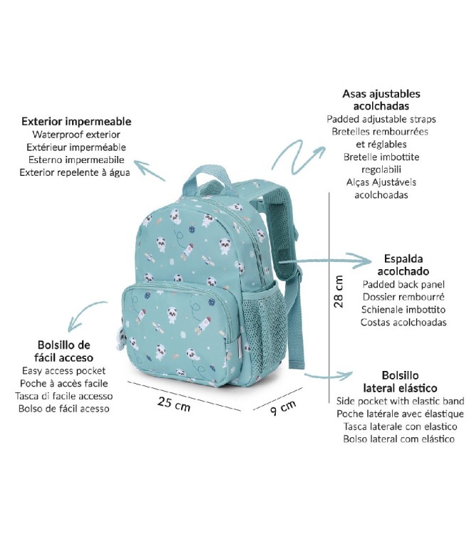 Mochila Infantil Pandas In Space
