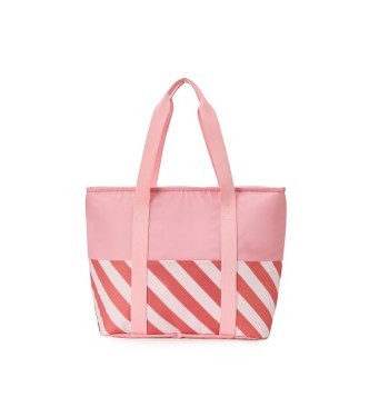 Bolso Tote Nevera Stripes Bloom Y Blush