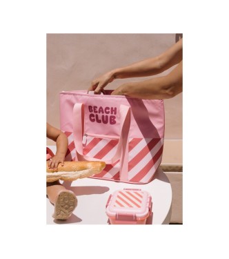 Bolso Tote Nevera Stripes Bloom Y Blush