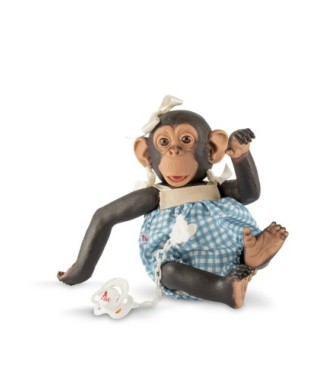 Lola Chimpancé Cuadro Vichy Azul