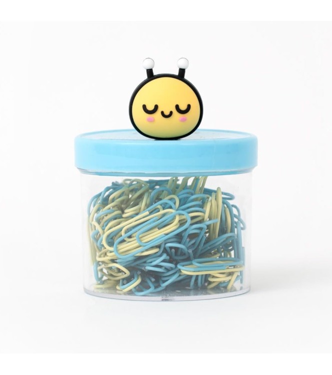 BOTE DE CLIPS DE PAPEL ABEJA