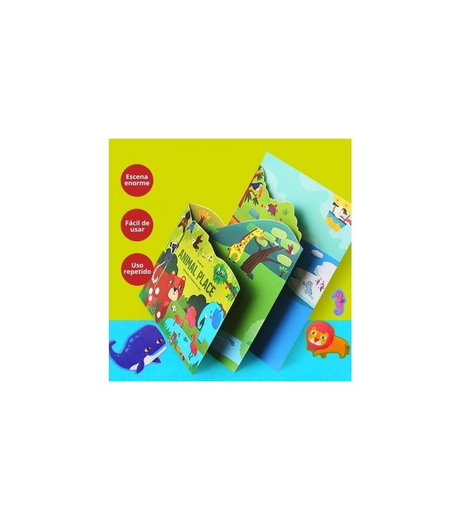Libro Pegatinas Reutilizables ANIMAL PLA