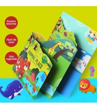 Libro Pegatinas Reutilizables ANIMAL PLA
