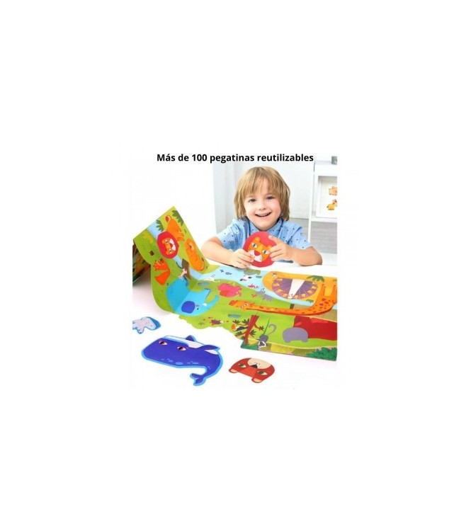Libro Pegatinas Reutilizables ANIMAL PLA