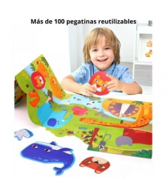 Libro Pegatinas Reutilizables ANIMAL PLA