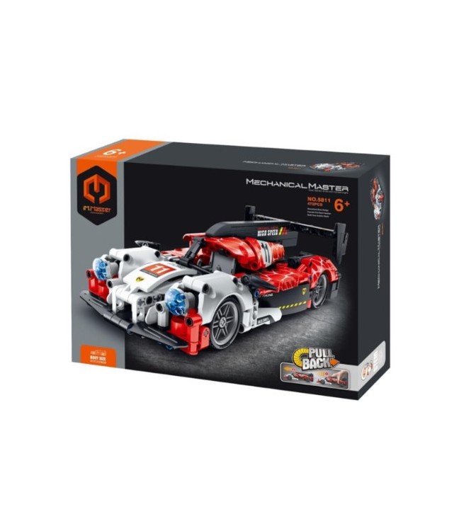 iMMaster Coche de carreras blanco y rojo