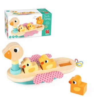 Familia de patitos de madera