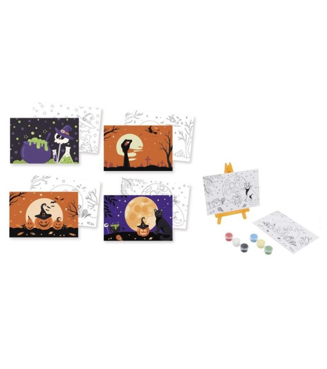 LIENZOS COLOREA ACUARELAS HALLOWEEN