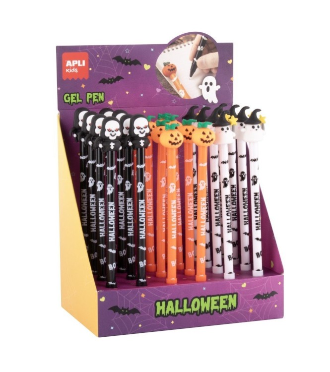EXPOSITOR 24 BOLIGRAFOS GEL HALLOWEEN SU