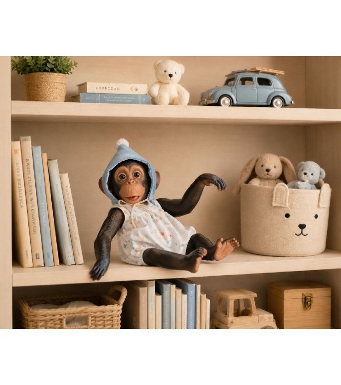 NILO EL CHIMPANCÉ PELELE GORRO GNOMO AZU