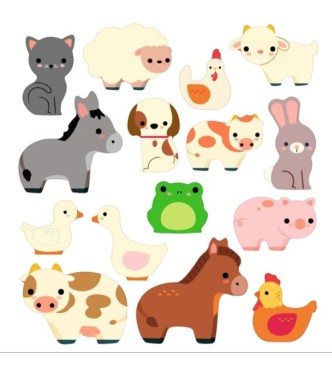 Pegatinas reposicionables Los animales