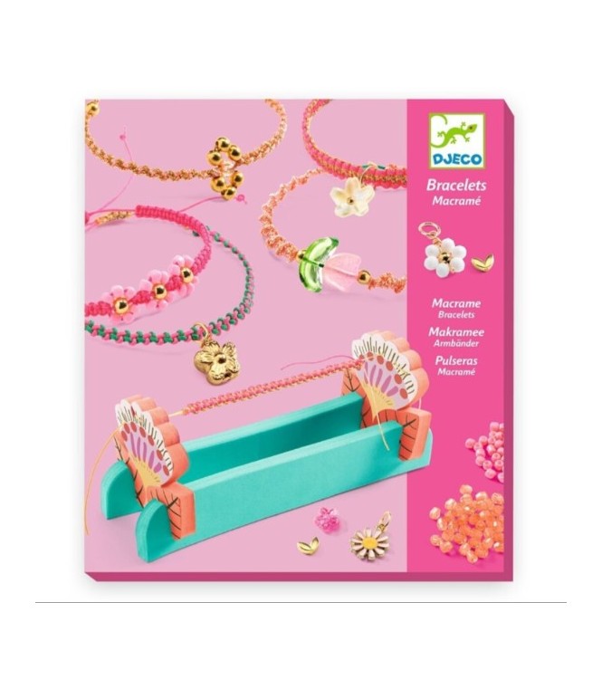 Pulseras de macramé rosas