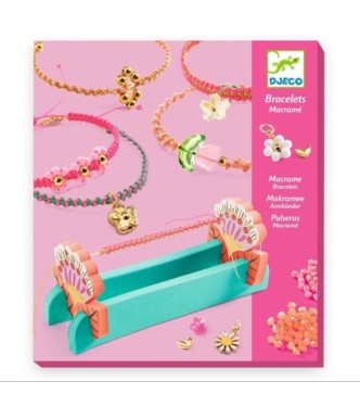 Pulseras de macramé rosas