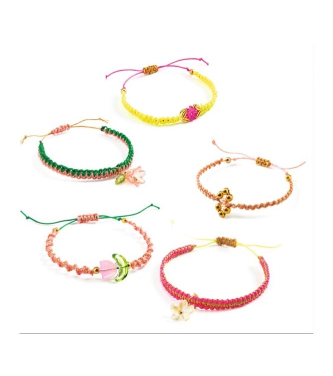 Pulseras de macramé rosas