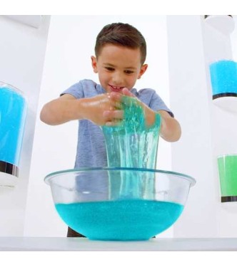 Glitter slime play aqua