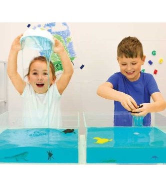 Glitter slime play aqua