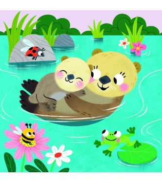 Pintar Con Agua Animales Abrazados
