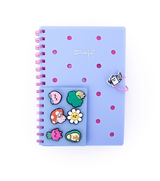 Set de Libreta A5 con Charms Azul