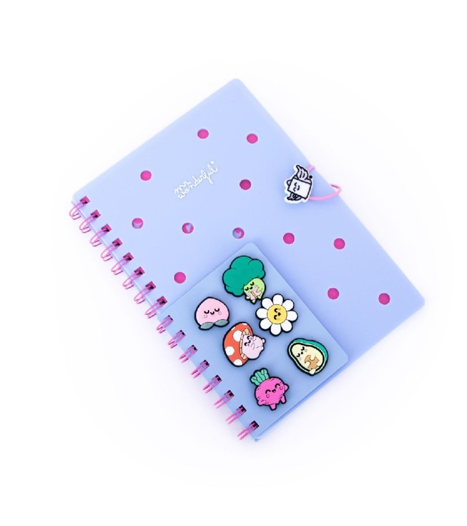 Set de Libreta A5 con Charms Azul