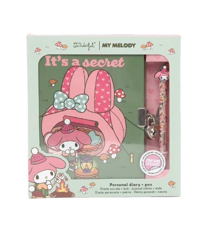 Diario Secreto+Boli Borrable My Melody