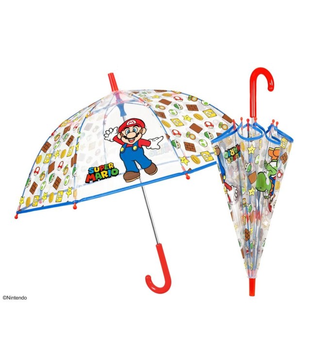Paraguas Infantil 45 8 Transp Super Mari