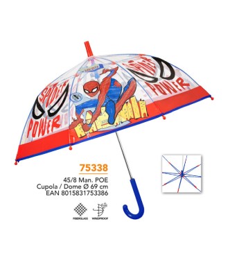 Paraguas Transparente Spiderman 67cm