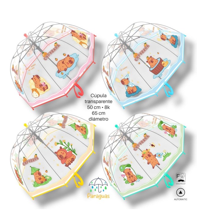 Paraguas Infantil 4 Colores Capibara