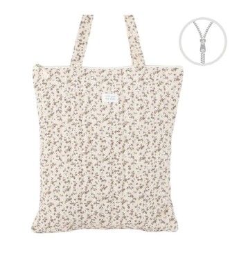 Bolsa Algodón Cremallera Flores