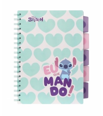 Cuaderno B5 Corazones Stitch