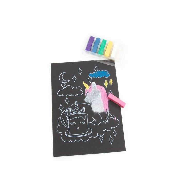 Colorear sobre negro unicornio