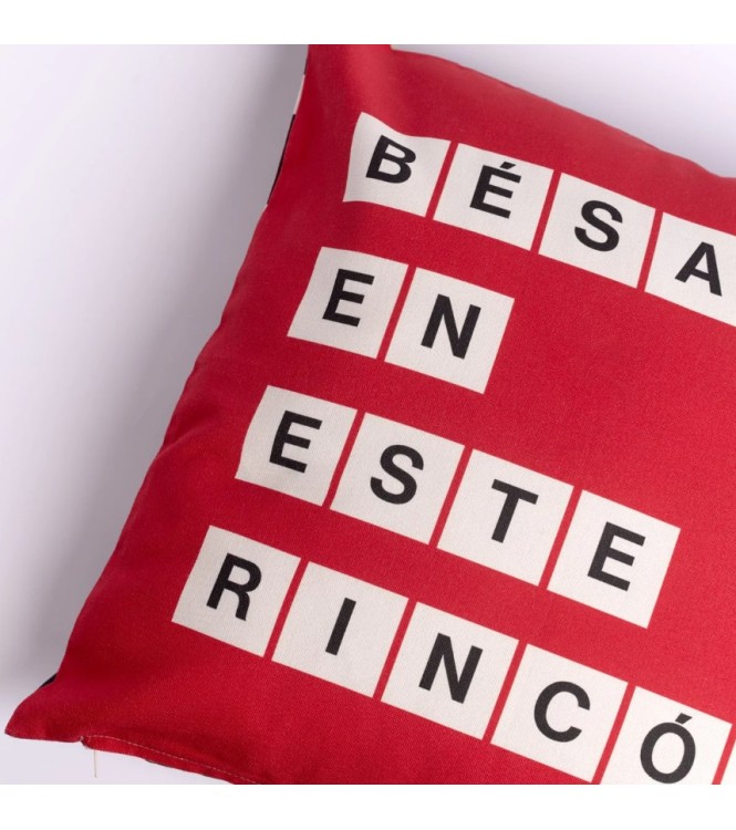 Funda cojín - Bésame en este rincón