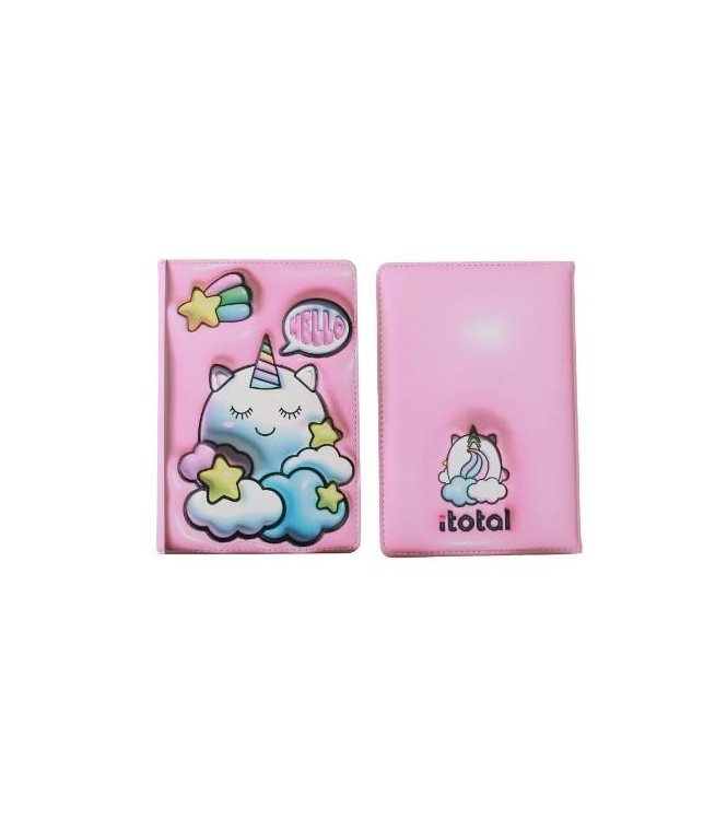 Cuaderno a5 acolchado unicornio