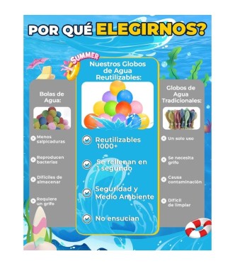 Globos de agua reutilizables - Opacos