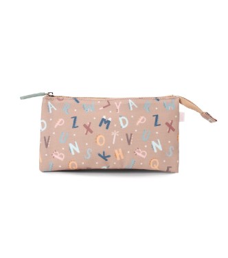 Estuche 3 compartimentos funny letters