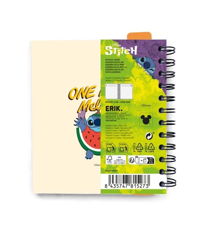 Agenda Escolar Dia Pagina Stitch 25 26