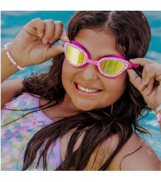 Gafas de buceo blanca y rosas