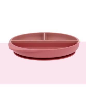 Plato con ventosa rosa oscuro