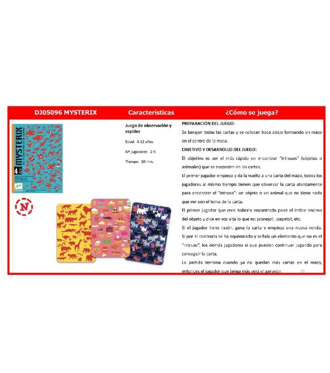 Juego cartas mysterax