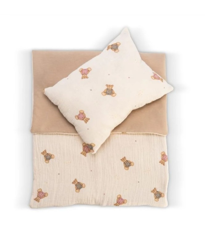 SET EDREDÓN Y ALMOHADA TEDDY MUSA CAMEL